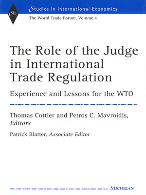 cover image of Role of the Judge in International Trade Regulation